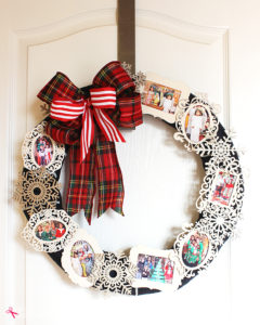 Christmas Memory Photo Wreath - Such a great way to use favorite holiday photos from throughout the years! #PlaidCreators