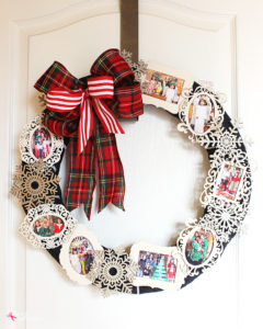 Christmas Memory Photo Wreath - Such a great way to use favorite holiday photos from throughout the years! #PlaidCreators
