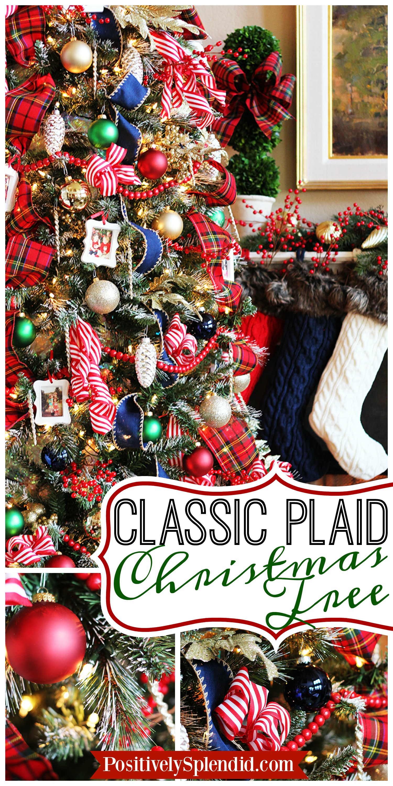  Love this this classic look! Traditional Plaid Christmas Tree at Positively Splendid #MichaelsMakers