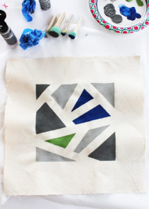 DIY Geometric Painted Pillow Tutorial by Positively Splendid #plaidcreators