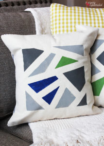 DIY Geometric Painted Pillow Tutorial by Positively Splendid #plaidcreators