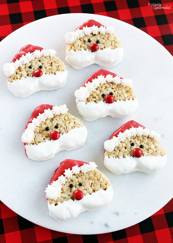 Santa Rice Krispies Treats - SO adorable and easy to make! #RiceKrispies