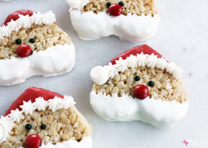 Santa Rice Krispies Treats - SO adorable and easy to make! #RiceKrispies