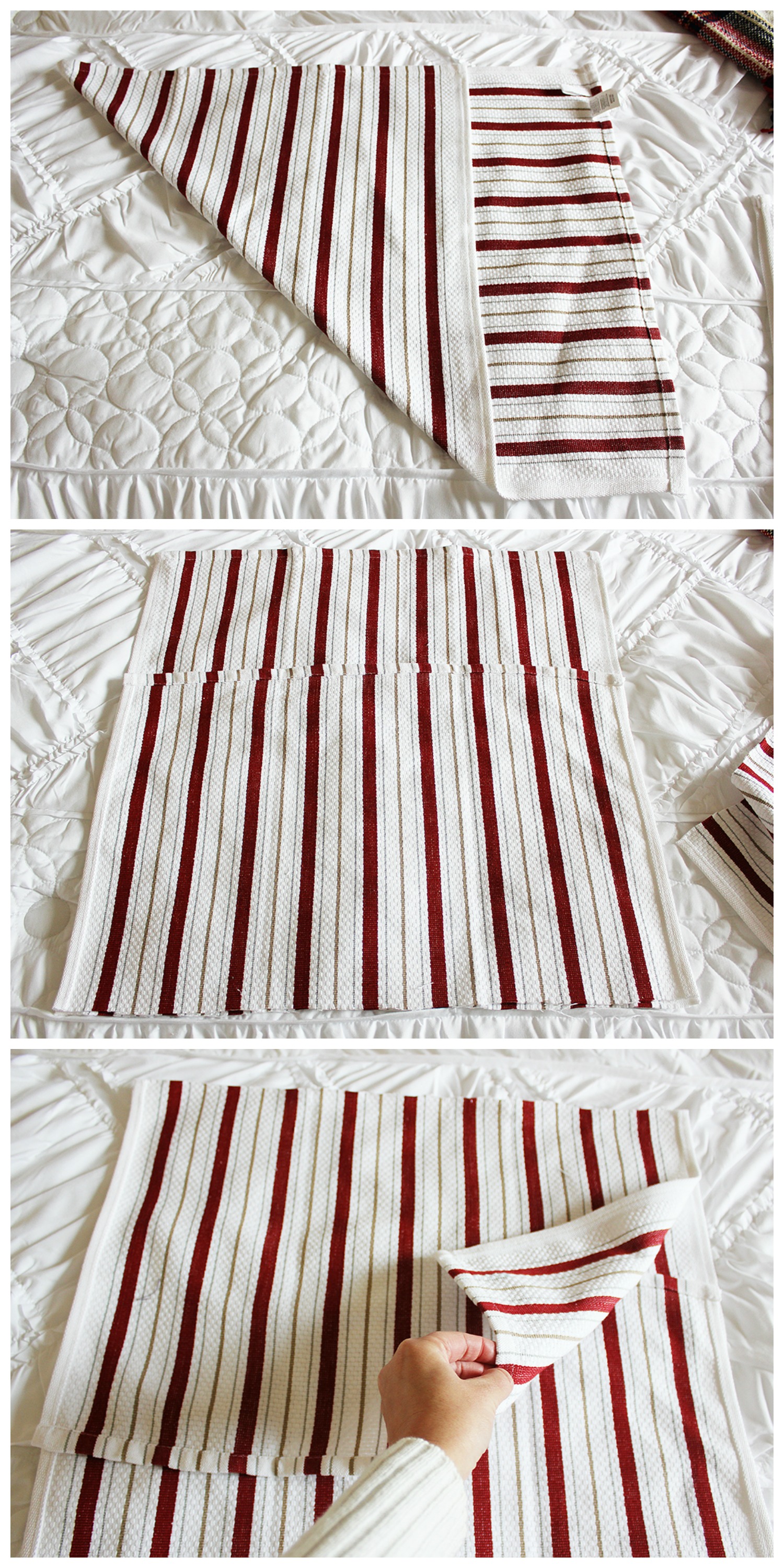 How to make a throw pillow cover from a tea towel. Smart and inexpensive! #BHGLiveBetter