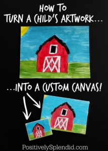 Create a custom photo transfer canvas with your child's artwork using Mod Podge Photo Transfer Medium! So smart! #PlaidCreators