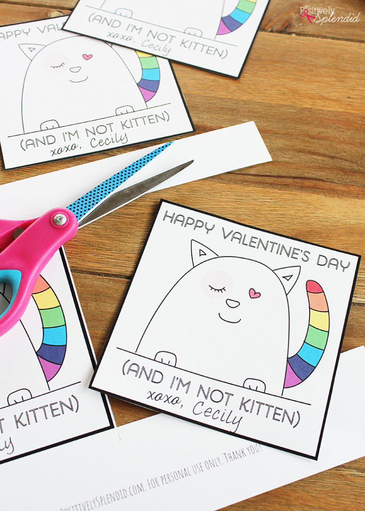 Printable Kitten Valentines Easy And Totally Adorable Positively Splendid Crafts Sewing