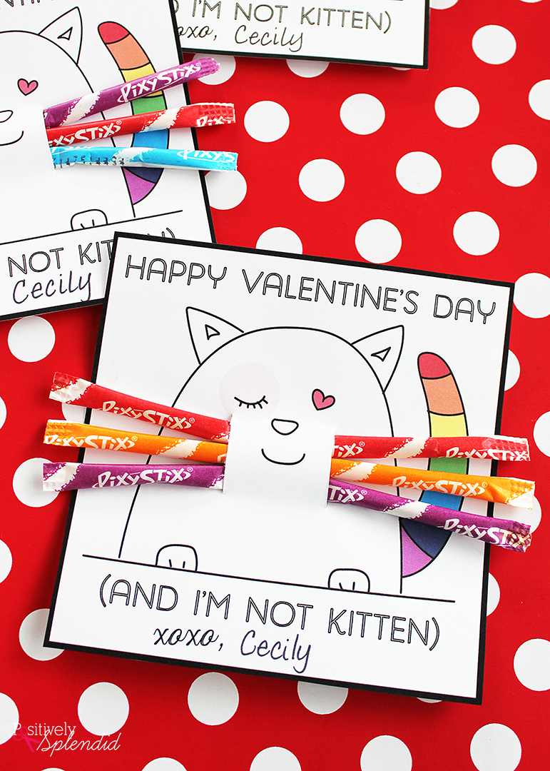 Printable Kitten Valentines Easy And Totally Adorable Positively 