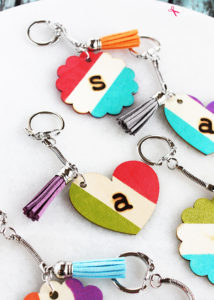 Quick and Easy Craft Idea: Monogrammed Wooden Keychains. Make great gifts! #PlaidCreators