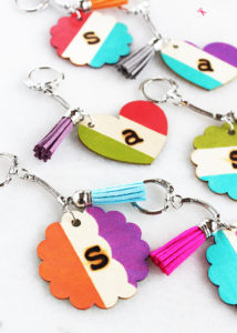 Quick and Easy Craft Idea: Monogrammed Wooden Keychains. Make great gifts! #PlaidCreators
