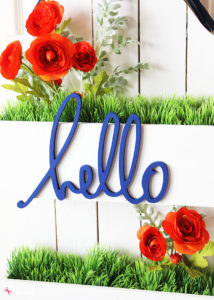 DIY Flowerbox Door Hanging at Positively Splendid. So unique and pretty! #michaelsmakers