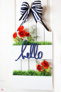 DIY Flowerbox Door Hanging at Positively Splendid. So unique and pretty! #michaelsmakers