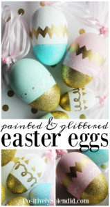 Painted and glittered DIY Easter eggs--so pretty, and can be used year after year!