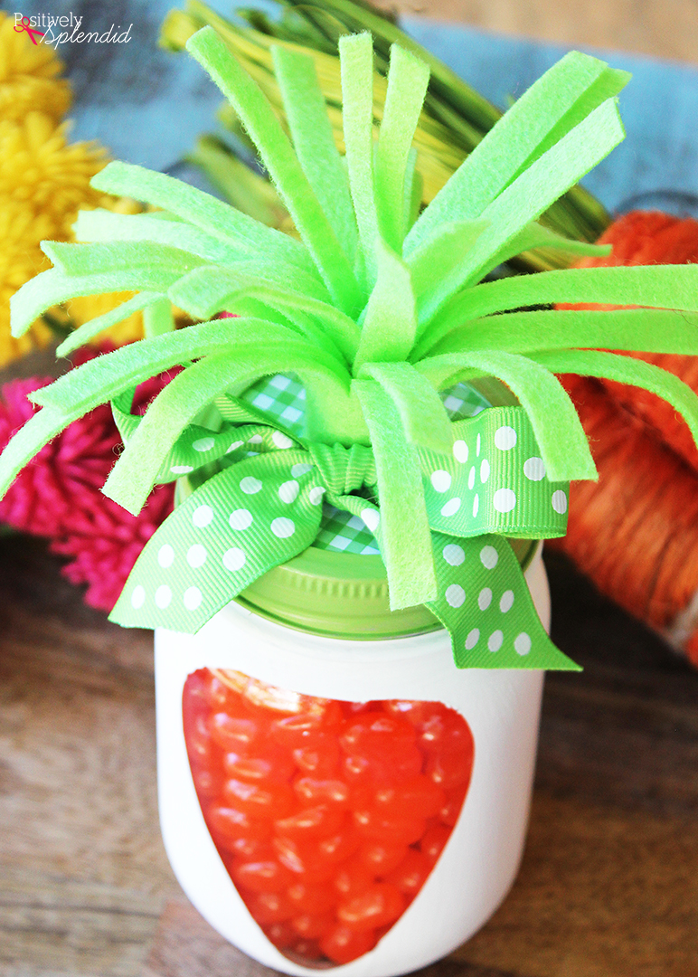 Adorable Mason Jar Carrots are perfect for Easter, and so easy to make!