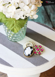 DIY Striped Wood Pedestal #PlaidCreators