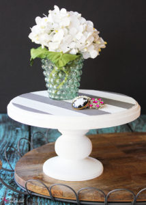 DIY Striped Wood Pedestal #PlaidCreators