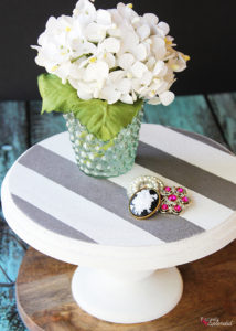 DIY Striped Wood Pedestal #PlaidCreators