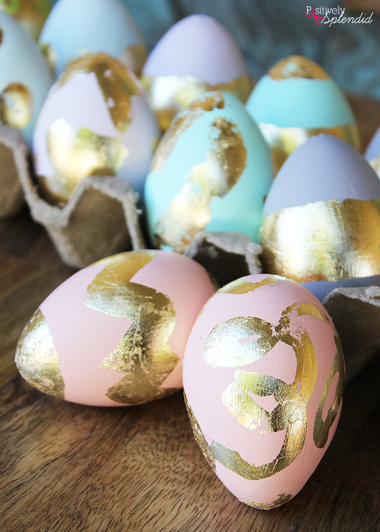 These gilded Easter eggs are a beautiful DIY Easter egg idea!