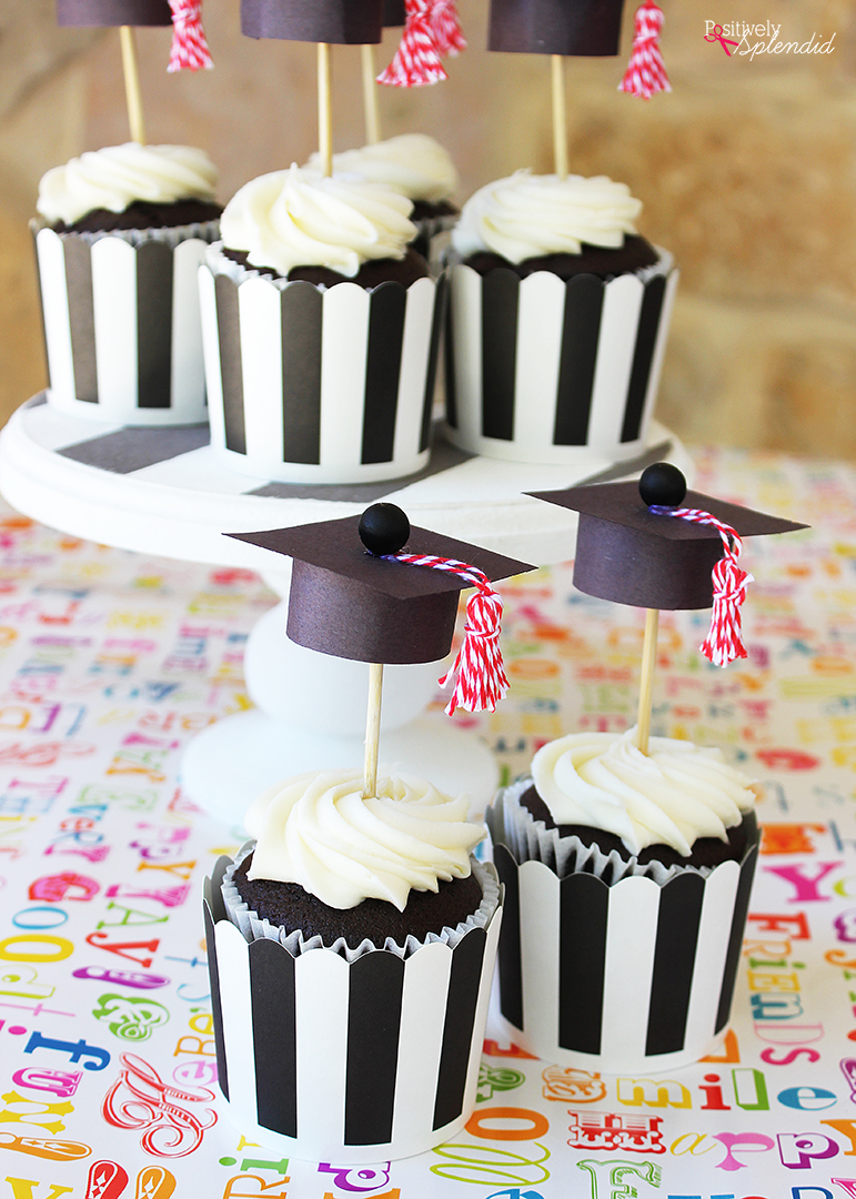Adorable DIY graduation cap cupcake toppers turn store Adorable DIY graduation cap cupcake toppers turn store
