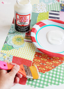 United States Mod Podge Bulletin Board - A great idea for sprucing up an old cork board! #plaidcreators