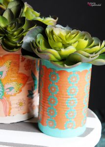 DIY Mod Podge Can Vase - Such a great upcyle project! #plaidcreators