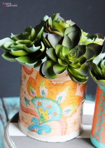 DIY Mod Podge Can Vase - Such a great upcyle project! #plaidcreators