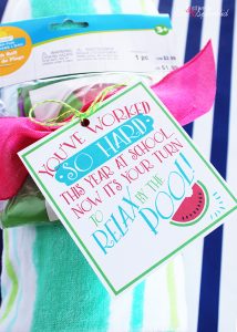 Teacher Pool Gift Idea with Free Printables - A great idea for teacher appreciation for the end of the school year!