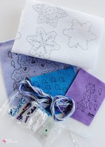 Felt Snowflake Christmas Ornaments - Made easily with a kit from Bucilla!