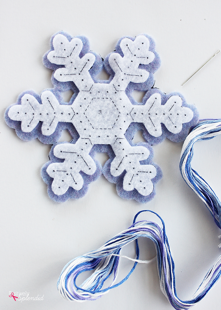 Felt Snowflake Christmas Ornaments - Made easily with a kit from Bucilla!