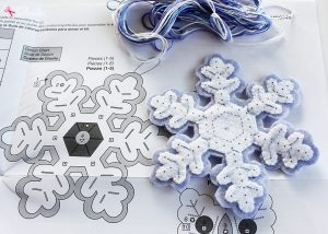 Felt Snowflake Christmas Ornaments - Made easily with a kit from Bucilla!