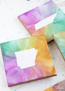 DIY Watercolor State Coasters - Easy DIY craft idea, and great for gifts!