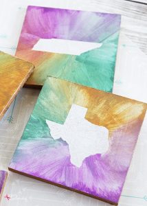 DIY Watercolor State Coasters - Easy DIY craft idea, and great for gifts!