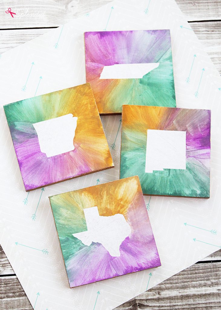 DIY Watercolor State Coasters - Easy DIY craft idea, and great for gifts!
