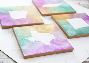 DIY Watercolor State Coasters - Easy DIY craft idea, and great for gifts!