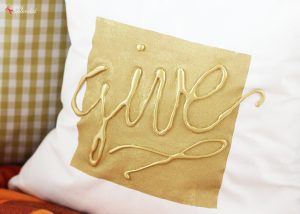 Hot Glue Embellished DIY Throw Pillow Tutorial