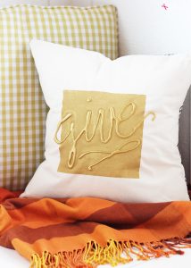 Hot Glue Embellished DIY Throw Pillow Tutorial