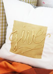 Hot Glue Embellished DIY Throw Pillow Tutorial