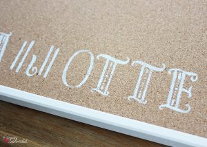 Stenciled Bulletin Board - Turn an inexpensive IKEA bulletin board into fun DIY decor for organizing any space!