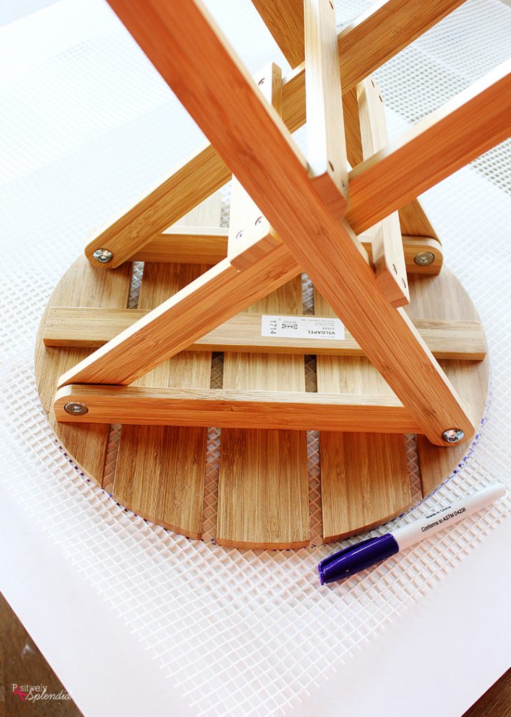 Black and White Striped Shag Footstool (IKEA Hack Idea) Positively