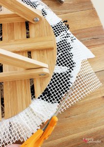 DIY Striped Shag Footstool - IKEA hack