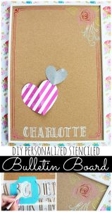 Stenciled Bulletin Board - Turn an inexpensive IKEA bulletin board into fun DIY decor for organizing any space!