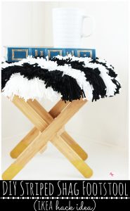 DIY Striped Shag Footstool - IKEA hack