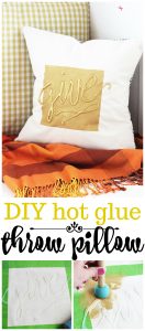 Hot Glue Embellished DIY Throw Pillow Tutorial