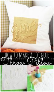 Hot Glue Embellished DIY Throw Pillow Tutorial