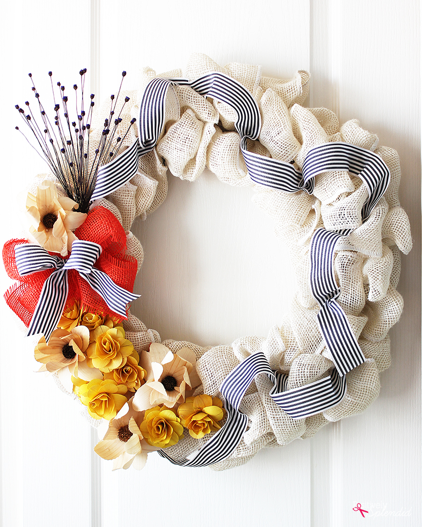 How to Make a DIY Burlap Flower Wreath - Such a pretty idea for any season!