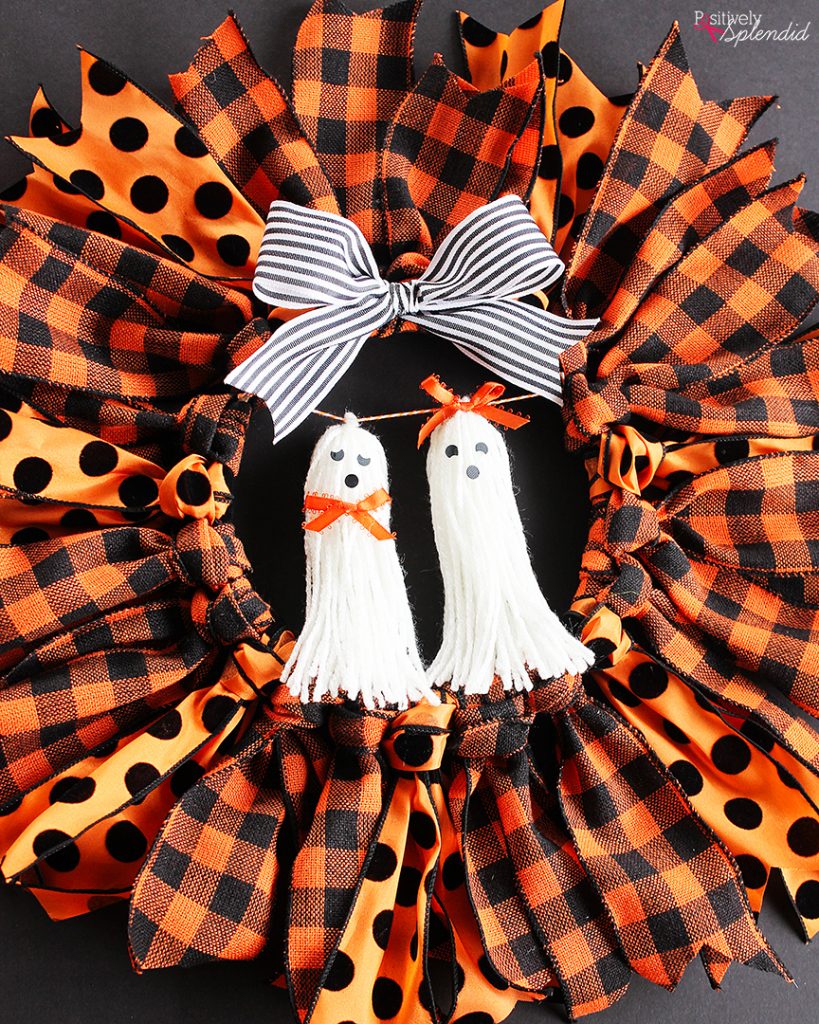 Halloween Ribbon Wreath Positively Splendid {Crafts, Sewing, Recipes