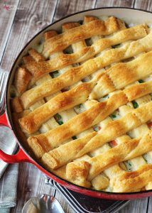 Chicken Pot Pie with Crescent Roll Crust--a perfect weeknight dinner recipe your entire family will love!