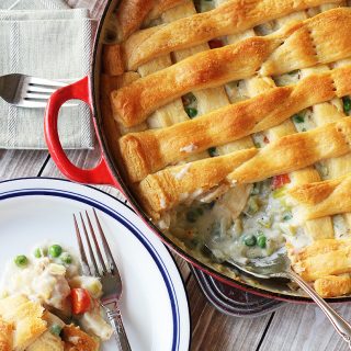 Chicken Pot Pie with Crescent Roll Crust--a perfect weeknight dinner recipe your entire family will love!