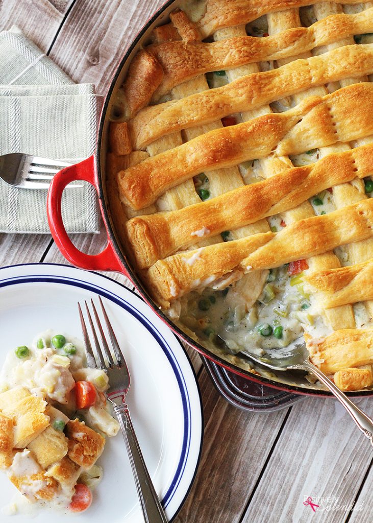 Chicken Pot Pie with Crescent Roll Crust--a perfect weeknight dinner recipe your entire family will love!