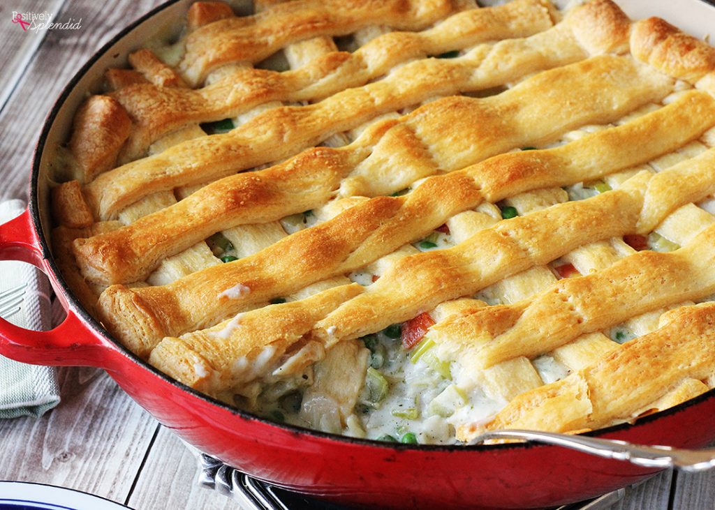 Chicken Pot Pie with Crescent Roll Crust-a perfect weeknight dinner
