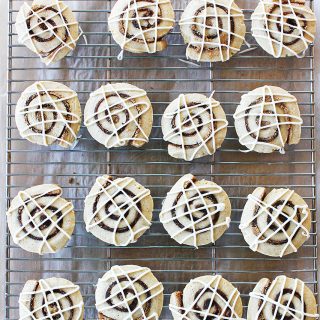 Cinnamon Roll Cookies with Cream Cheese Glaze